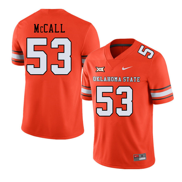 Men #53 Andrew McCall Oklahoma State Cowboys College Football Jerseys Stitched-Alternate Orange